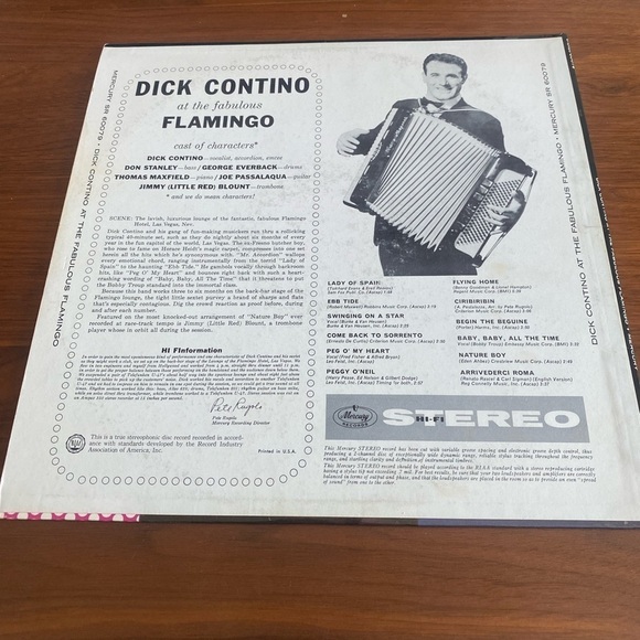 Dick Contino at The Fabulous Flamingo Vinyl Record - Picture 2 of 2
